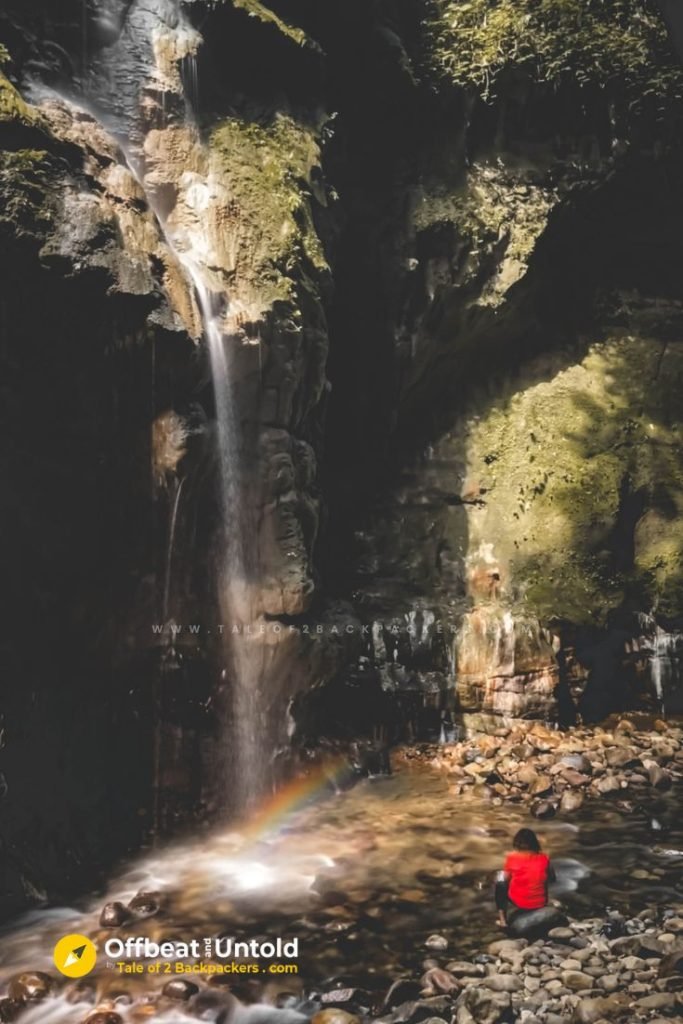 Rainbow at the waterfall in Wari Chora Meghalaya