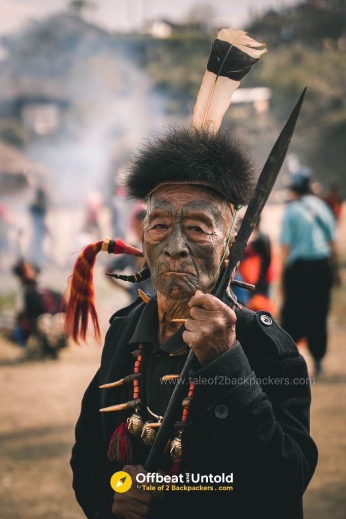 A Konyak tribe headhunter of Nagaland