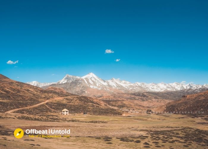 The new polling station at Tashigang village seen at a distance - This is the highest polling station in the world.