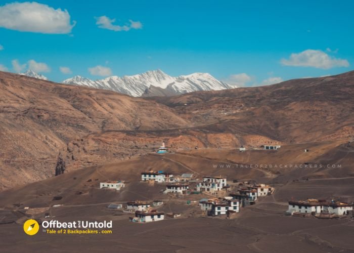 View of Langza village in Spiti Valley