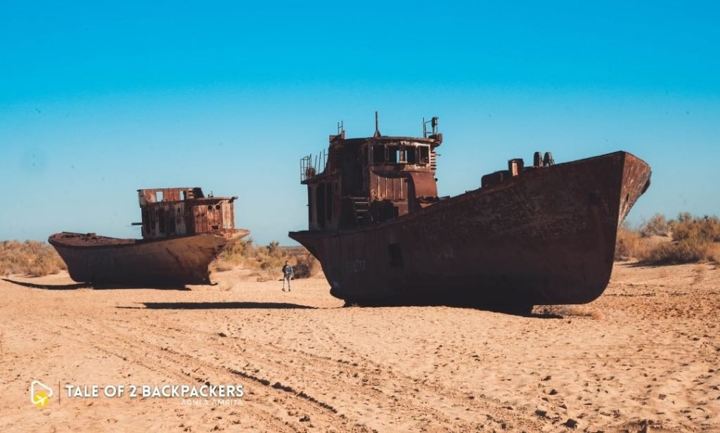 Aral Sea ship graveyard at Moynaq