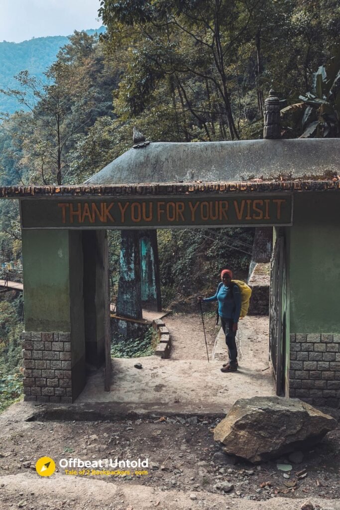 At Kanchendzonga National Park Gate at Goechala Trek